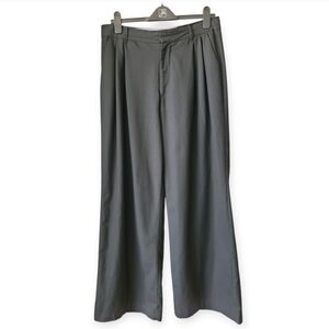 Zara Wide Leg High Waist Trousers In Black Size Large